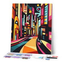 Charger l'image dans la galerie, Broderie Diamant - Rue Urbaine Abstraite Éclatante