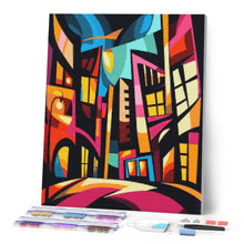 Charger l'image dans la galerie, Broderie Diamant - Paysage Urbain Abstrait Éclatant