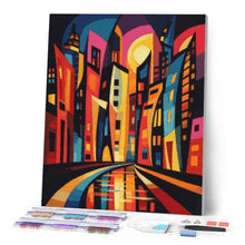 Charger l'image dans la galerie, Broderie Diamant - Gratte-ciel Abstraits Éclatants