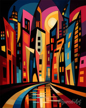 Charger l'image dans la galerie, Diamond Painting - Broderie Diamant - Gratte-ciel Abstraits Éclatants
