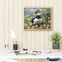 Charger l'image dans la galerie, Broderie Diamant - Macareux et floraison printanière
