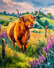 Charger l'image dans la galerie, Diamond Painting - Broderie Diamant - Vache Highland à la campagne