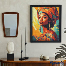 Charger l'image dans la galerie, Broderie Diamant - Femme avec foulard coloré