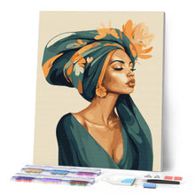 Charger l'image dans la galerie, Broderie Diamant - Femme avec foulard floral