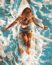 Charger l'image dans la galerie, Diamond Painting - Broderie Diamant - Femme et océan sous le soleil