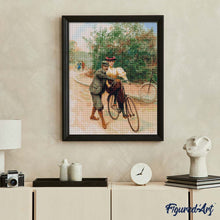Charger l'image dans la galerie, Diamond Painting - Leçon de bicyclette romantique - peinture vintage