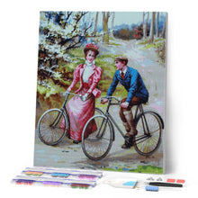 Charger l'image dans la galerie, Diamond Painting - Peinture vintage de couple à vélo