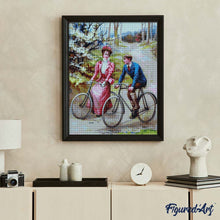 Charger l'image dans la galerie, Diamond Painting - Peinture vintage de couple à vélo