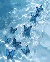 Charger l'image dans la galerie, Diamond Painting - Diamond Painting - Papillons Bleus sur l’Eau