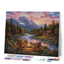 Charger l'image dans la galerie, Diamond Painting - Lueur de Feu de Camp au Bord de la Rivière