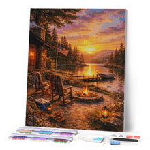 Charger l'image dans la galerie, Diamond Painting - Heure Dorée au Bord du Lac