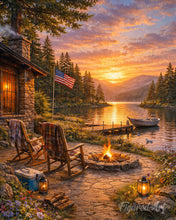Charger l'image dans la galerie, Diamond Painting - Diamond Painting - Heure Dorée au Bord du Lac