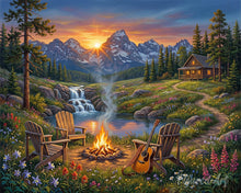 Charger l'image dans la galerie, Diamond Painting - Diamond Painting - Évasion de Feu de Camp en Montagne