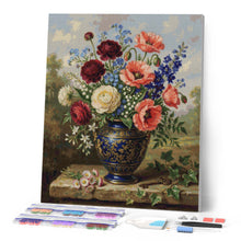 Charger l'image dans la galerie, Diamond Painting - Fleurs dans un Vase Bleu