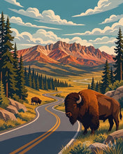Charger l'image dans la galerie, Diamond Painting - Diamond Painting - Parc national de Yellowstone, vallée de Lamar - Wyoming
