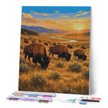 Charger l'image dans la galerie, Diamond Painting - Parc national de Yellowstone, Bisons de la vallée de Lamar - Wyoming