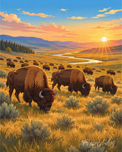 Charger l'image dans la galerie, Diamond Painting - Diamond Painting - Parc national de Yellowstone, Bisons de la vallée de Lamar - Wyoming
