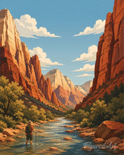 Charger l'image dans la galerie, Diamond Painting - Diamond Painting - Parc national de Zion, Rivière Virgin - Utah
