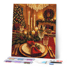 Charger l'image dans la galerie, Diamond Painting - Dîner de Noël aux chandelles
