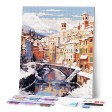 Charger l'image dans la galerie, Diamond Painting - Village d'hiver au bord de la rivière