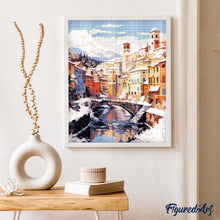 Charger l'image dans la galerie, Diamond Painting - Village d'hiver au bord de la rivière