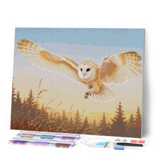 Charger l'image dans la galerie, Diamond Painting - Vol de l'effraie des clochers au coucher du soleil