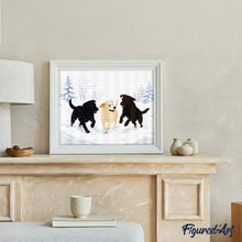 Charger l'image dans la galerie, Diamond Painting - Jeu de chiens en Hiver