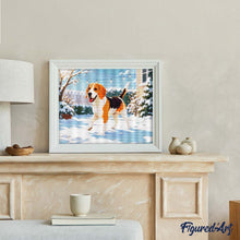 Charger l'image dans la galerie, Diamond Painting - Beagle dans la neige