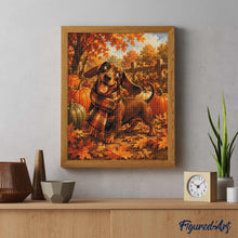 Charger l'image dans la galerie, Diamond Painting - Teckel dans une Écharpe Tartan