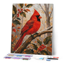 Charger l'image dans la galerie, Diamond Painting - Cardinal Rouge sur une Branche Givrée