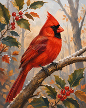 Charger l'image dans la galerie, Diamond Painting - Diamond Painting - Cardinal Rouge sur une Branche Givrée