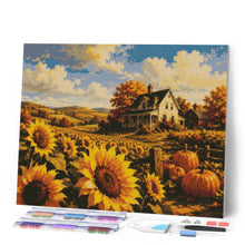 Charger l'image dans la galerie, Diamond Painting - Champ de Tournesols et Ferme Blanche