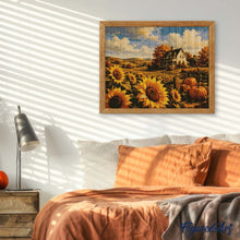 Charger l'image dans la galerie, Diamond Painting - Champ de Tournesols et Ferme Blanche