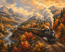 Charger l'image dans la galerie, Diamond Painting - Diamond Painting - Train à Vapeur dans la Vallée en Automne