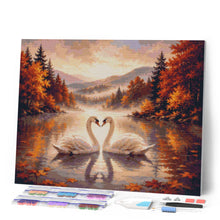 Charger l'image dans la galerie, Diamond Painting - Cygnes sur le Lac Brumeux