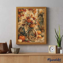 Charger l'image dans la galerie, Diamond Painting - Vélo Fleuri et Citrouilles