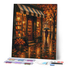 Charger l'image dans la galerie, Diamond Painting - Librairie d'Automne sous la Pluie
