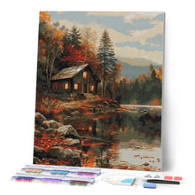 Charger l'image dans la galerie, Diamond Painting - Chalet Douillet près du Lac en Automne