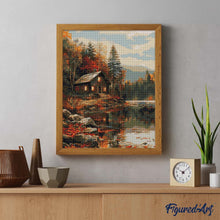 Charger l'image dans la galerie, Diamond Painting - Chalet Douillet près du Lac en Automne