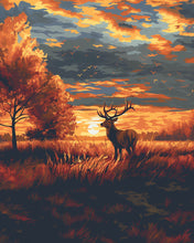 Charger l'image dans la galerie, Diamond Painting - Diamond Painting - Cerf Majestueux au Coucher du soleil en Automne
