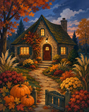Charger l'image dans la galerie, Diamond Painting - Diamond Painting - Cottage aux Citrouilles au Crépuscule