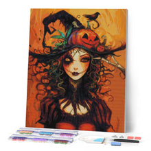 Charger l'image dans la galerie, Diamond Painting - Portrait de Sorcière d'Halloween