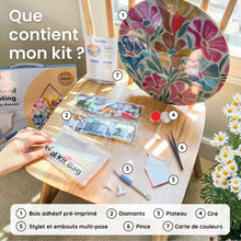 Charger l'image dans la galerie, Broderie Diamant sur Disque en Bois - Cardinaux d'hiver
