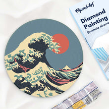 Charger l'image dans la galerie, Broderie Diamant sur Disque en Bois - La Grande Vague