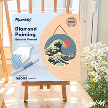 Charger l'image dans la galerie, Broderie Diamant sur Disque en Bois - La Grande Vague