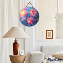 Charger l'image dans la galerie, Diamond Painting sur Disque en Bois - Hibiscus au coucher de soleil
