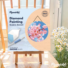 Charger l'image dans la galerie, Broderie Diamant sur Disque en Bois - Fleurs de cerisier