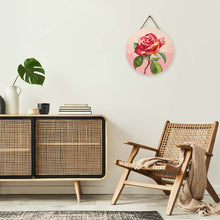 Charger l'image dans la galerie, Broderie Diamant sur Disque en Bois - Rose rouge