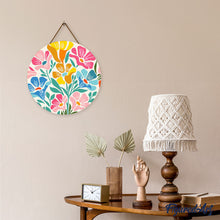 Charger l'image dans la galerie, Diamond Painting sur Disque en Bois - Motif floral coloré