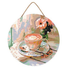 Charger l'image dans la galerie, Broderie Diamant sur Disque en Bois - Café du matin